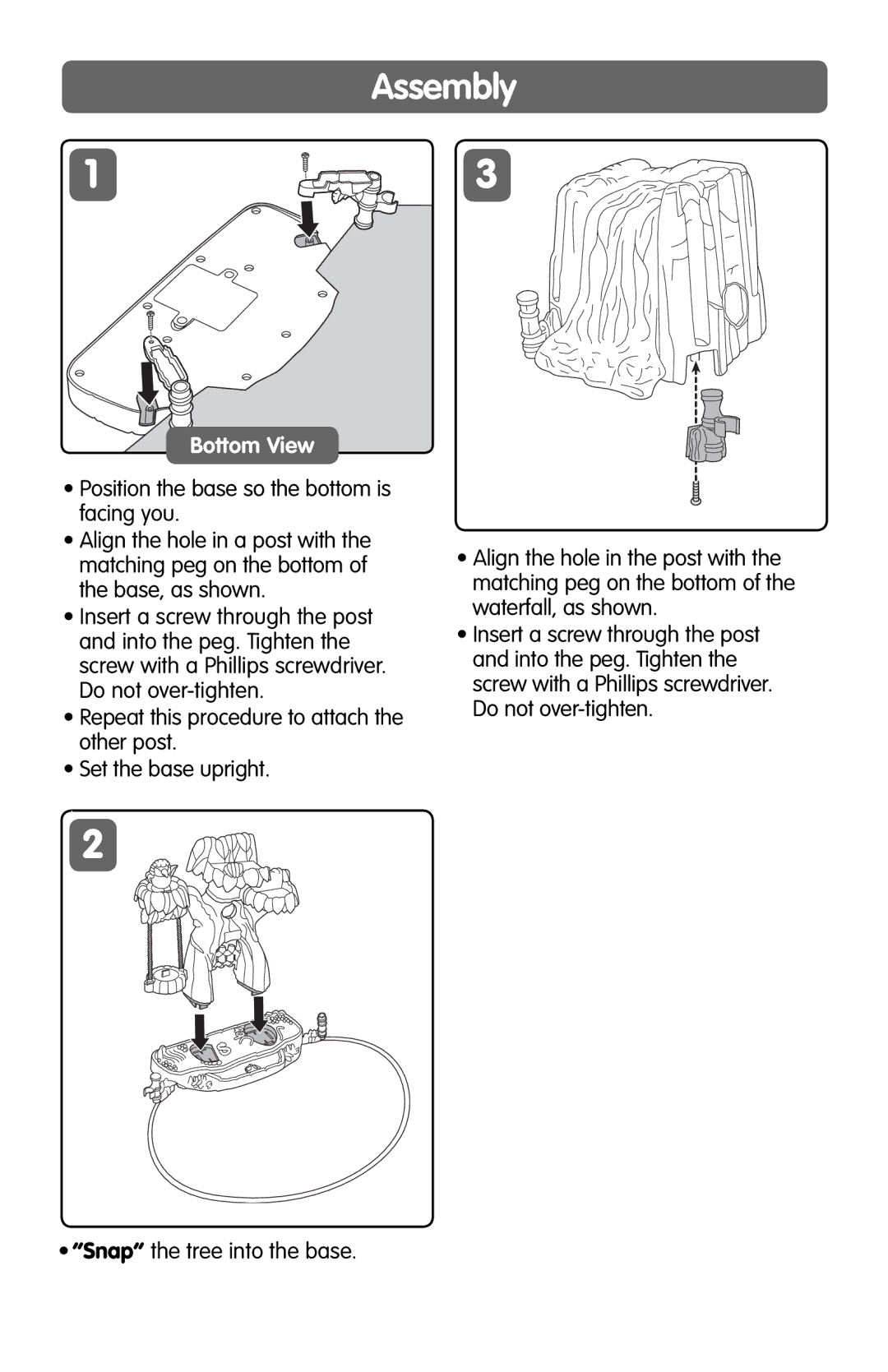 Fisher-Price J0134 instruction sheet Assembly, Bottom View 