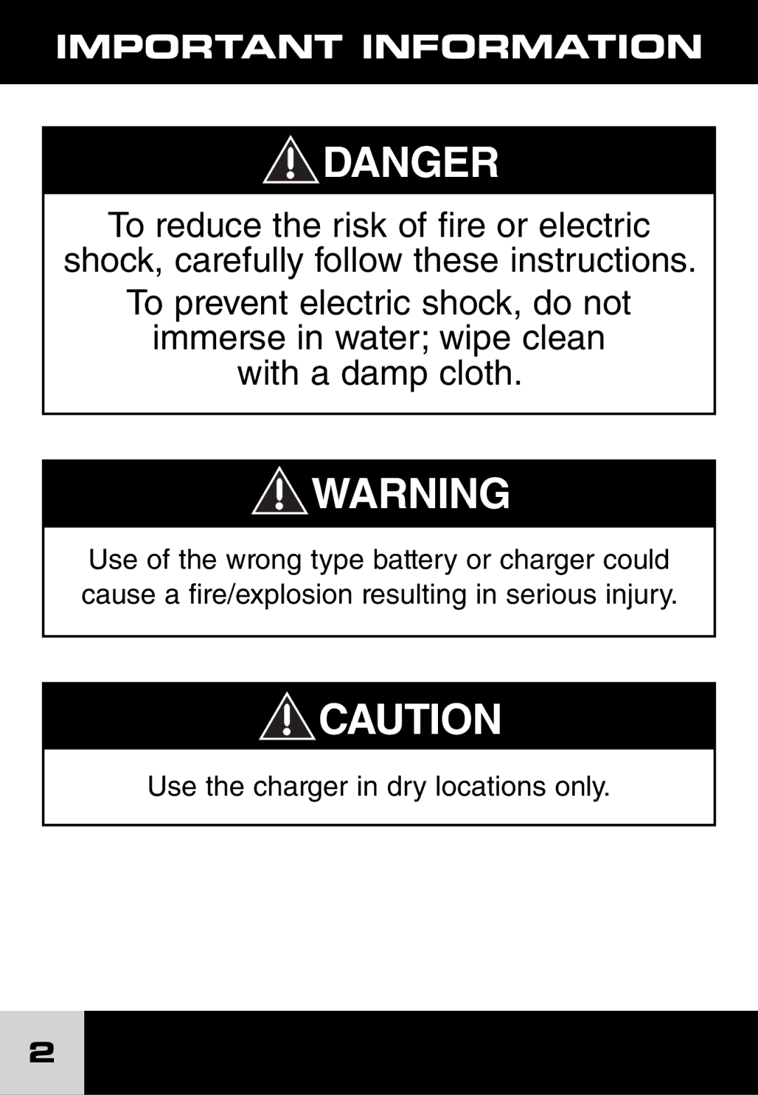 Fisher-Price J1718, H7461 important safety instructions Important Information 