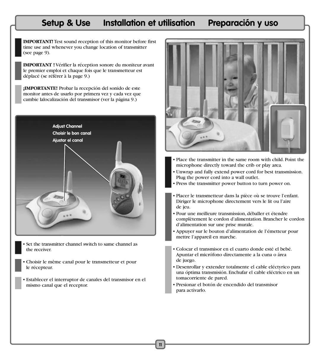 Fisher-Price J2457 manual Setup & Use Installation et utilisation Preparación y uso 