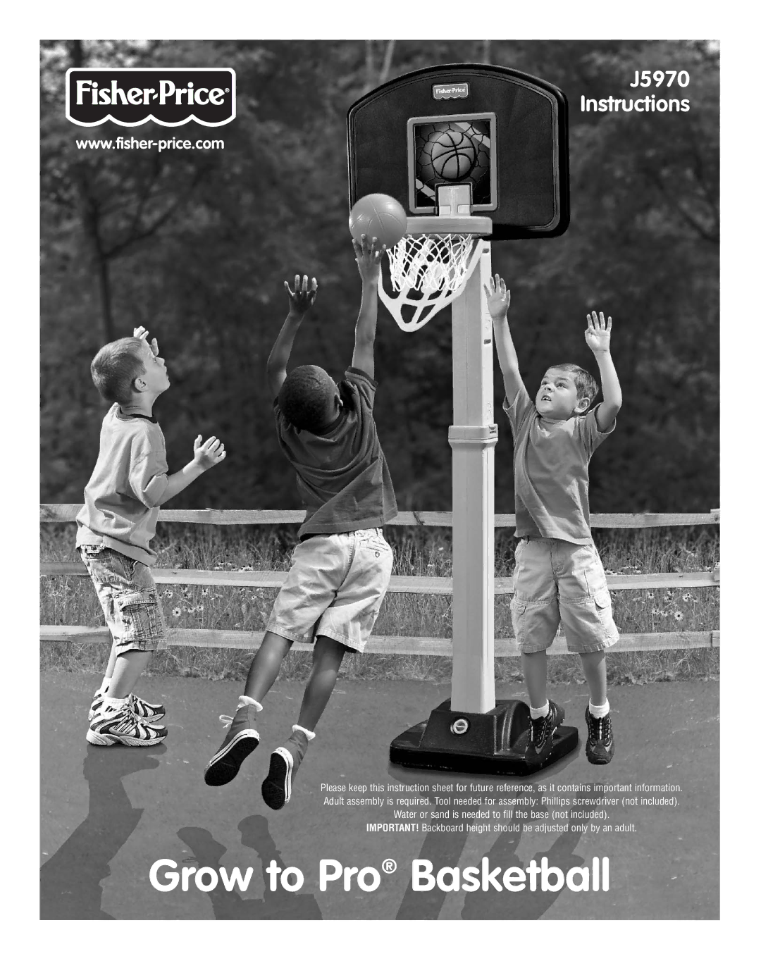 Fisher-Price J5970 instruction sheet Grow to Pro Basketball 