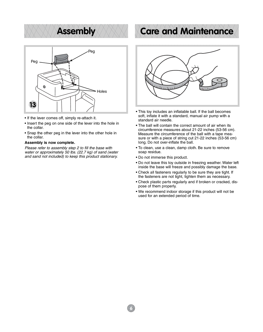 Fisher-Price J5970 instruction sheet Care and Maintenance, Assembly is now complete 