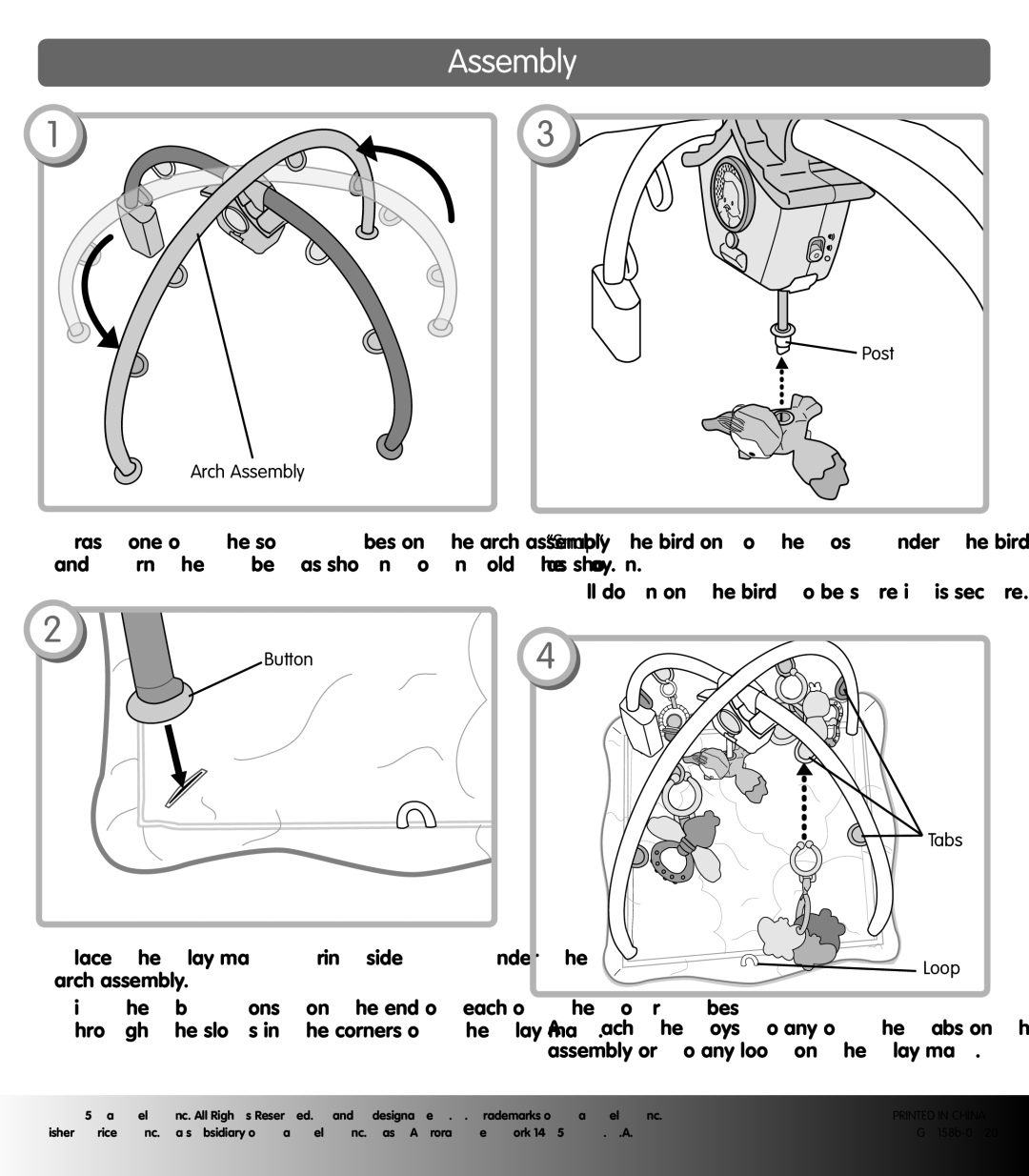 Fisher-Price J6113, G9158 instruction sheet Post Arch Assembly 