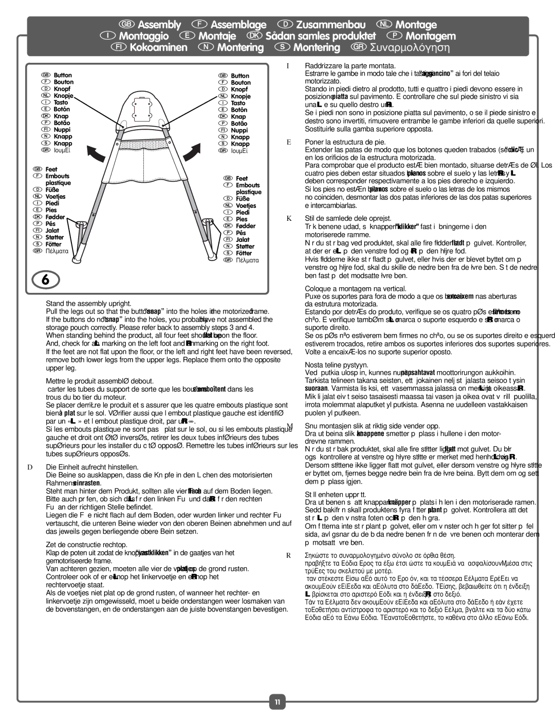 Fisher-Price J6978 manual Stand the assembly upright 