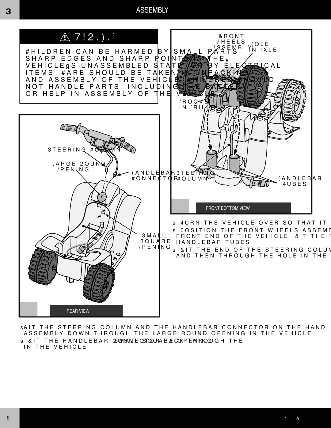 Fisher-Price J7825 owner manual Fassembly, Groove Grille Steering, Column 