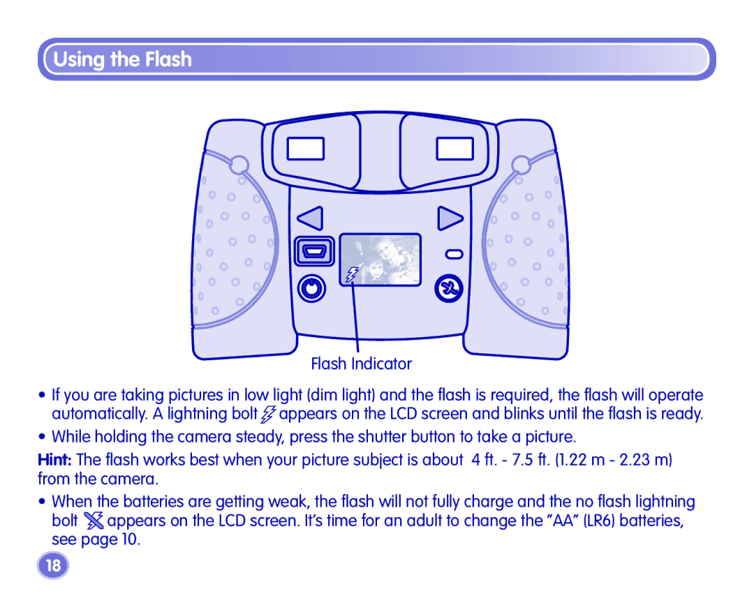 Fisher-Price J8209, J8210, J8211 manual Using the Flash, Flash Indicator 