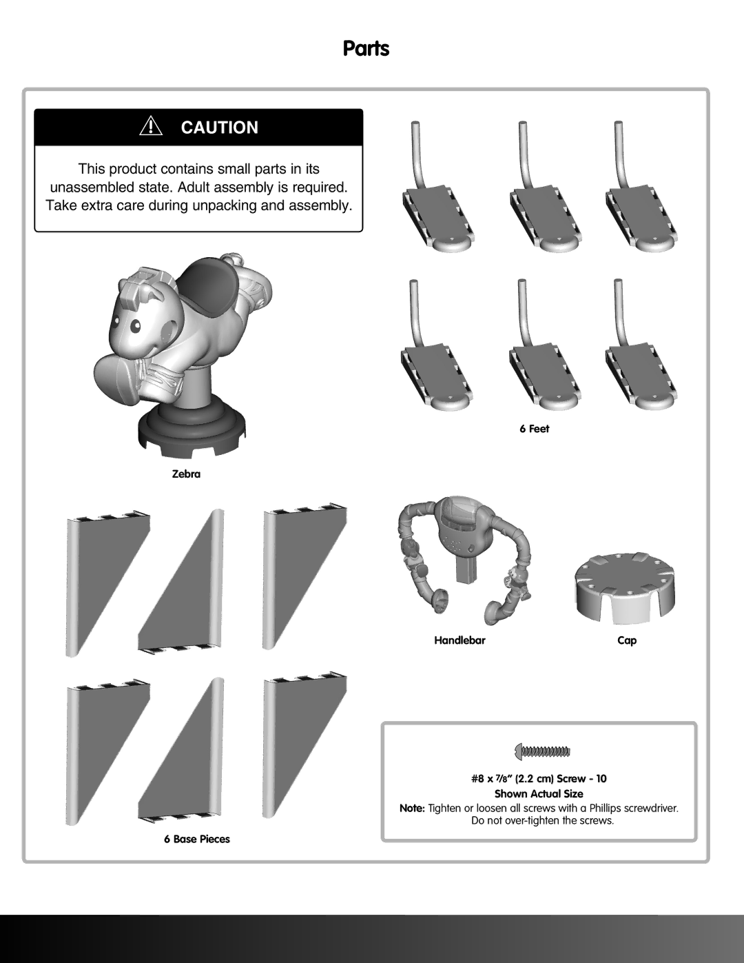 Fisher-Price K0317 instruction sheet Parts 