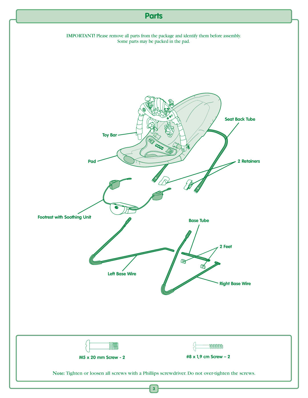 Fisher-Price K2566 manual Parts 