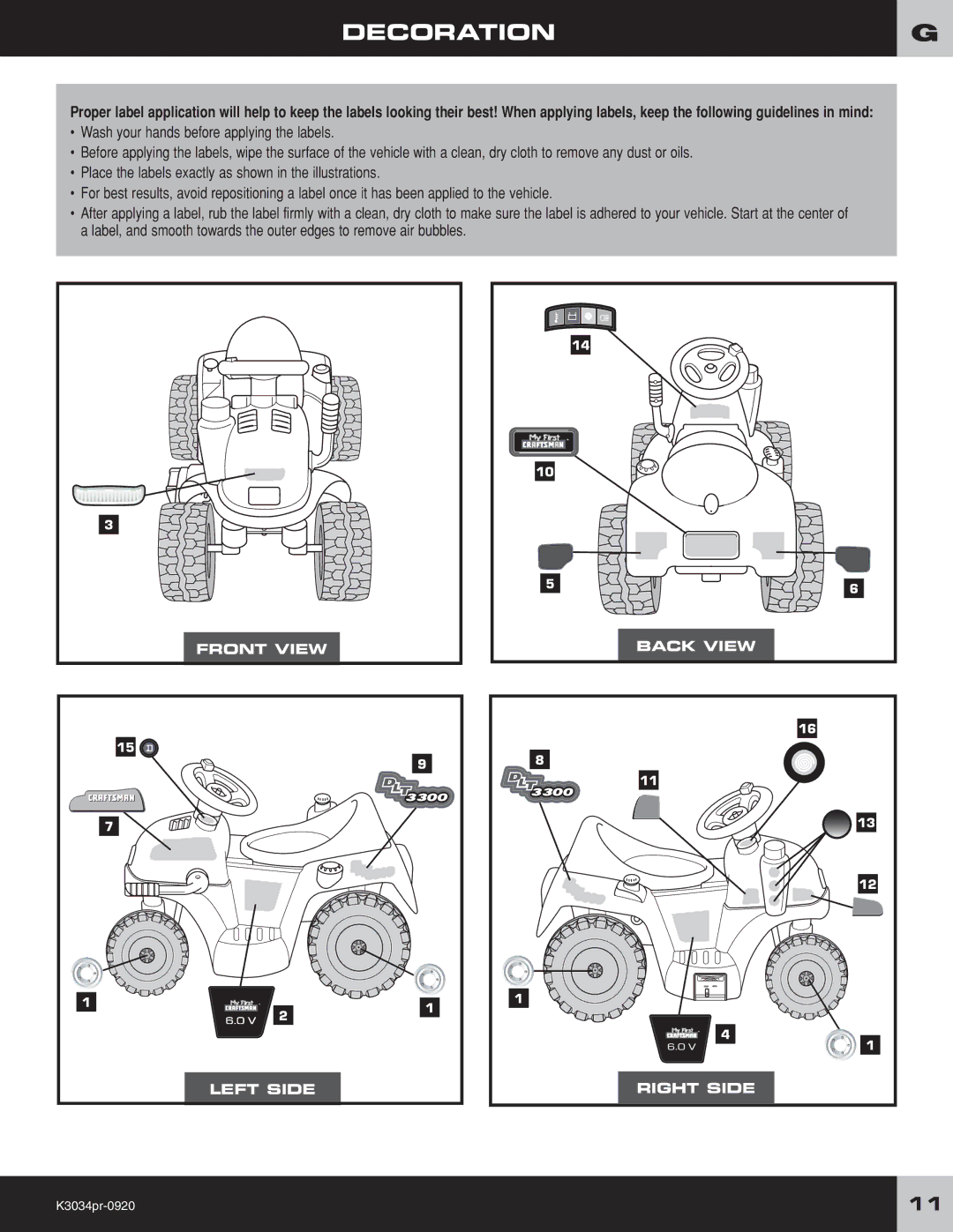 Fisher-Price K3034 owner manual Decorationg 