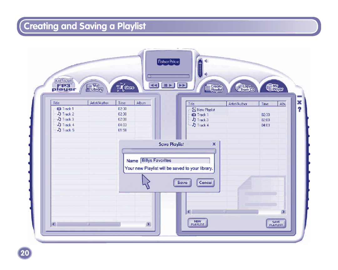 Fisher-Price K3680, K3420 manual Creating and Saving a Playlist 