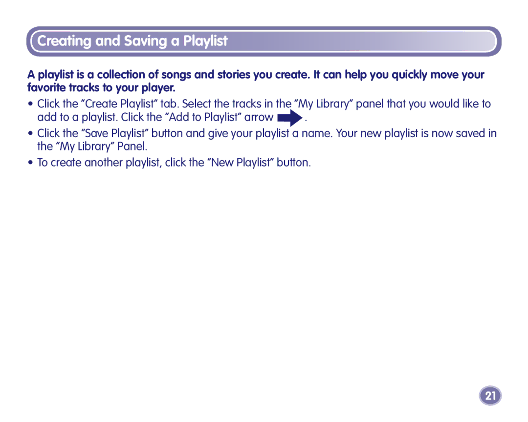 Fisher-Price K3420, K3680 manual Creating and Saving a Playlist 