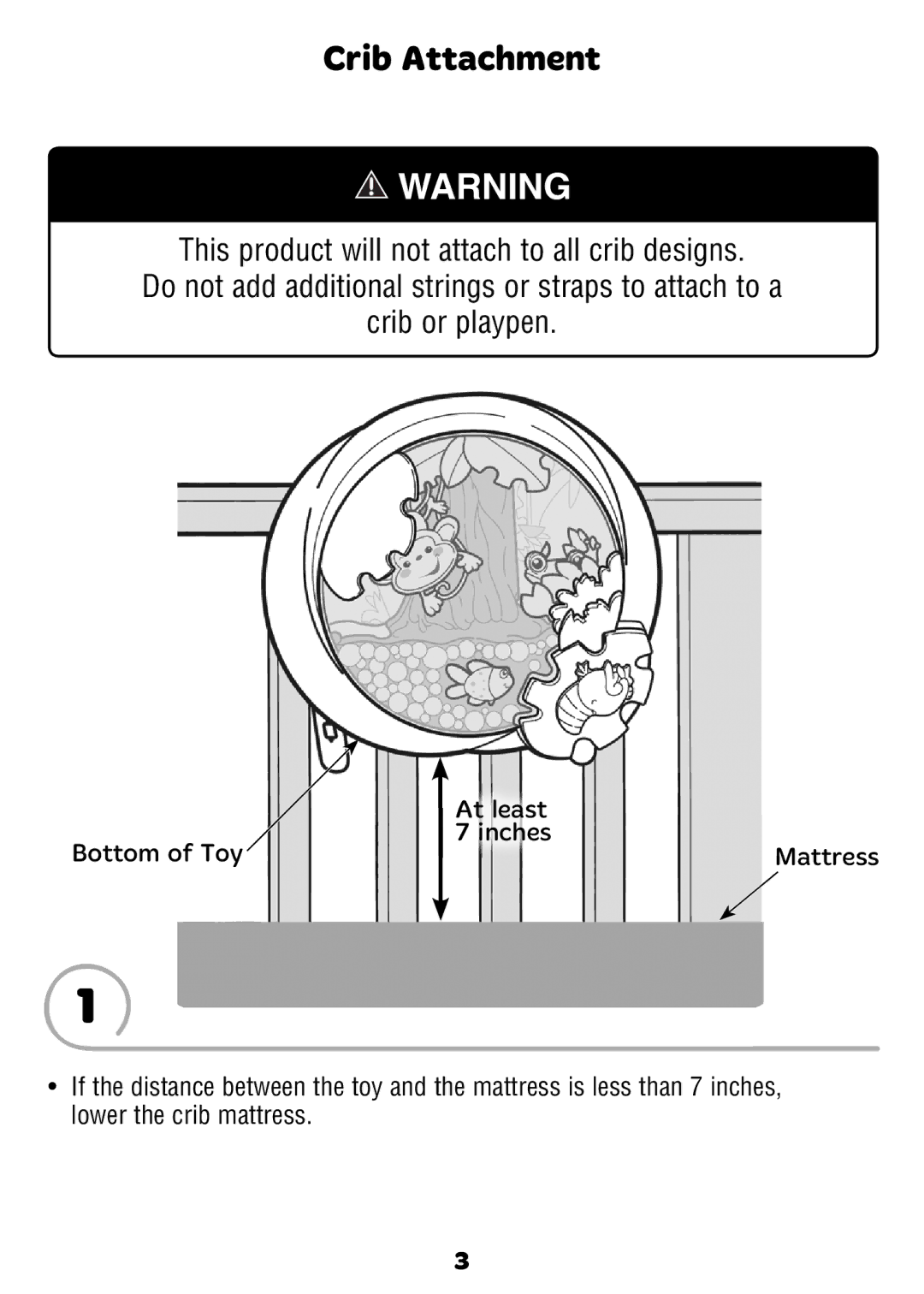 Fisher-Price K3800 instruction sheet Crib Attachment 