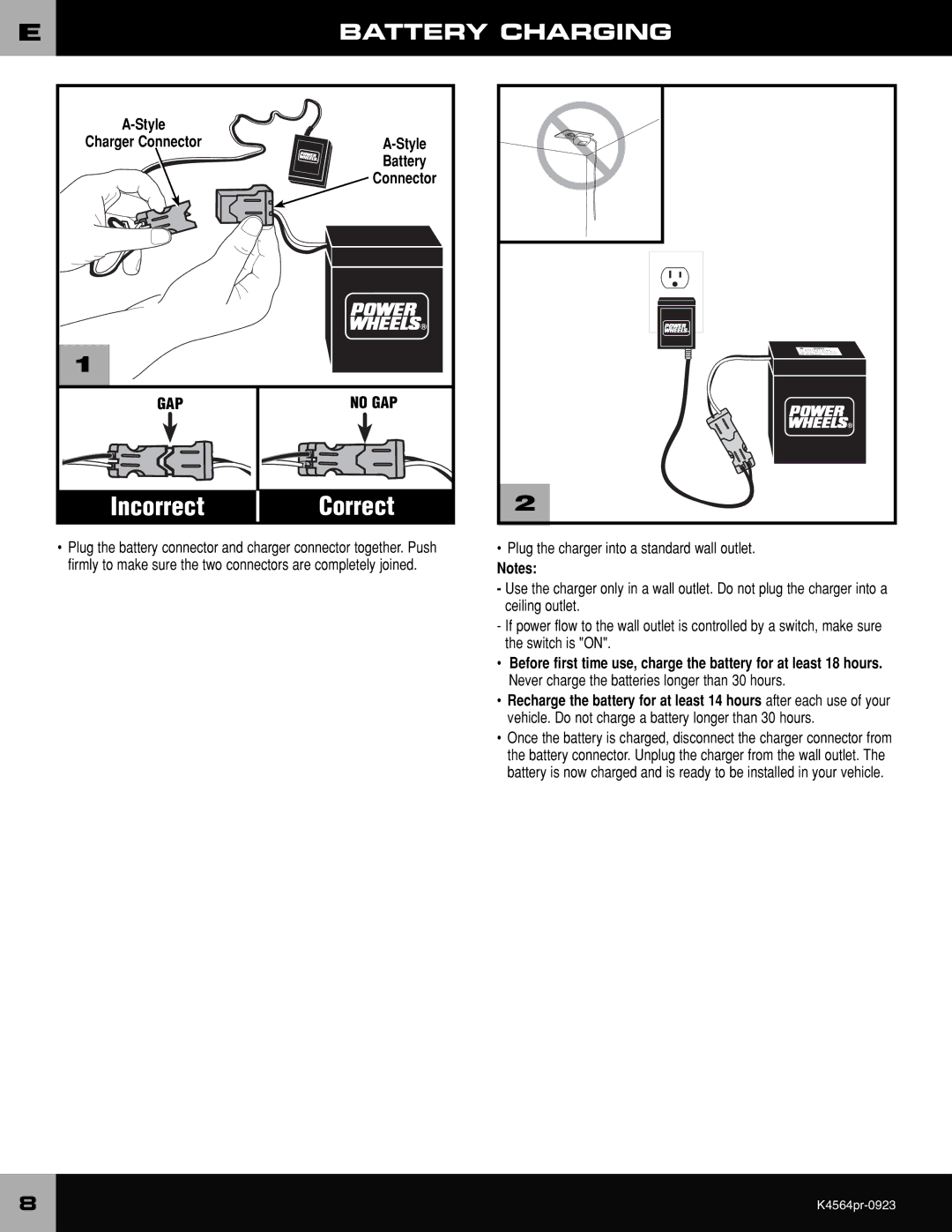 Fisher-Price K4564 owner manual Incorrect, Tablebatteryof Chargingontents 