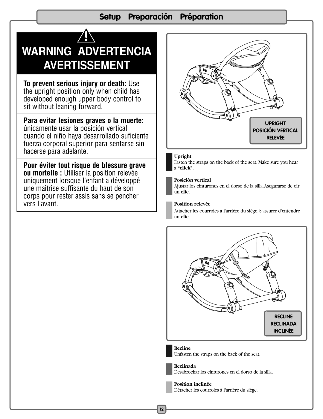 Fisher-Price K5502 manual Setup Preparación Préparation 