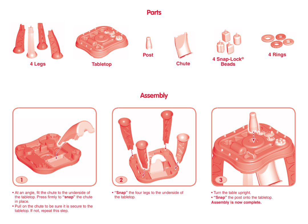 Fisher-Price K6671 instruction sheet Parts, Assembly 