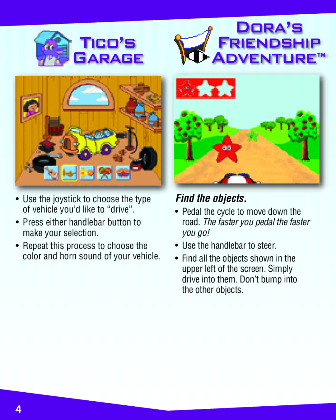 Fisher-Price K6689 manual DORA’S TICO’S Friendship Garage Adventure, Find the objects 