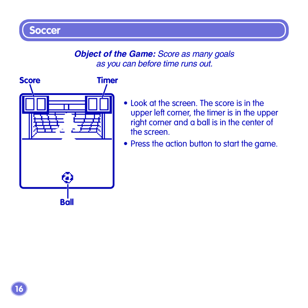 Fisher-Price K7857 manual Soccer, ScoreTimer, Ball 