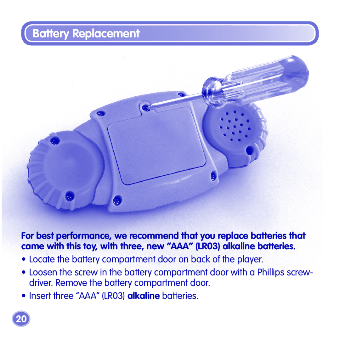 Fisher-Price K7857 manual Battery Replacement 