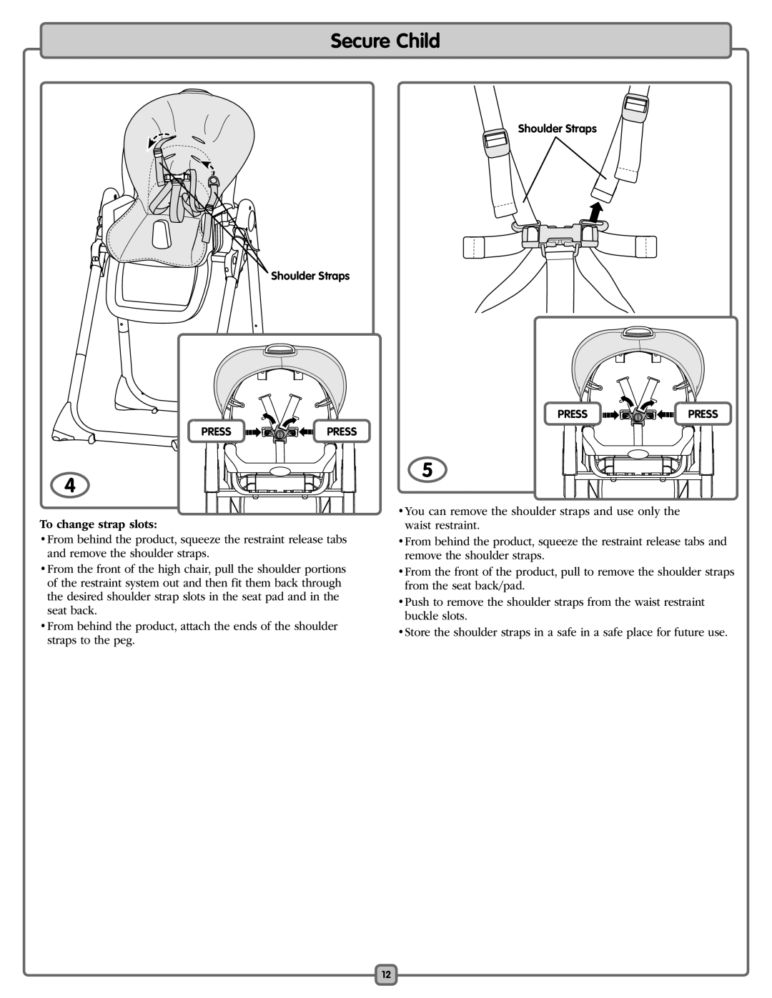 Fisher-Price L0542 manual To change strap slots 