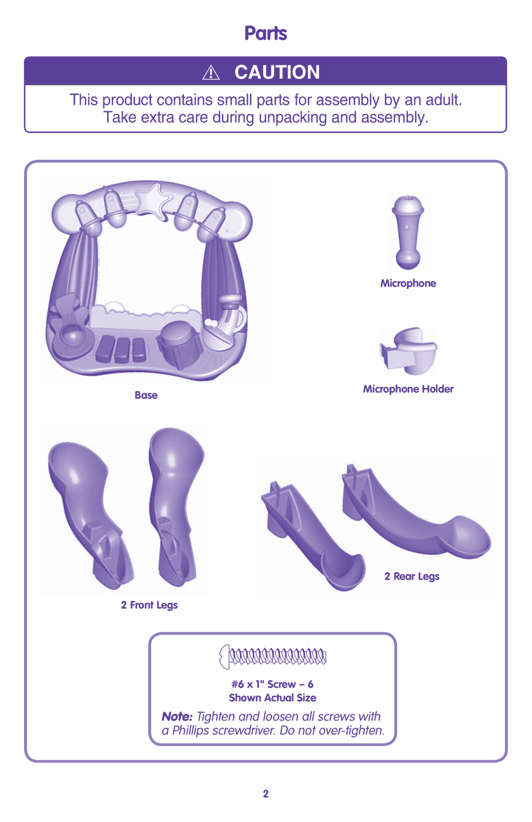 Fisher-Price L4805 instruction sheet Parts 