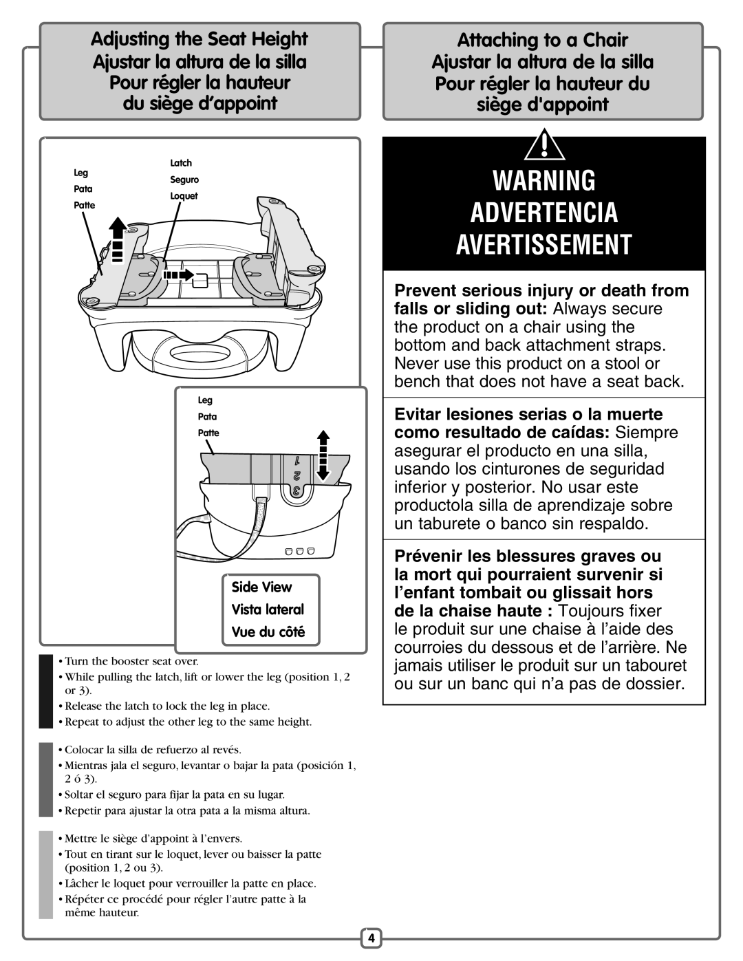 Fisher-Price L6436, B7275 manual Advertencia Avertissement 