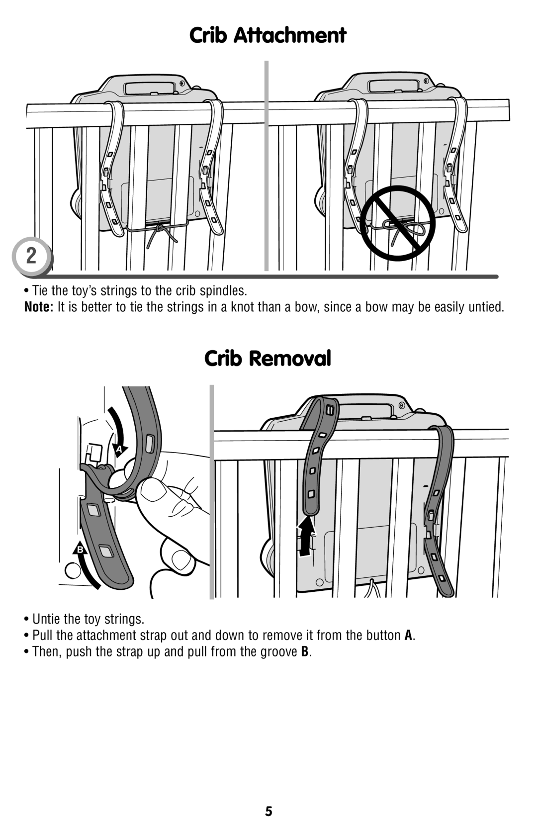 Fisher-Price L6925 instruction sheet Crib Removal 