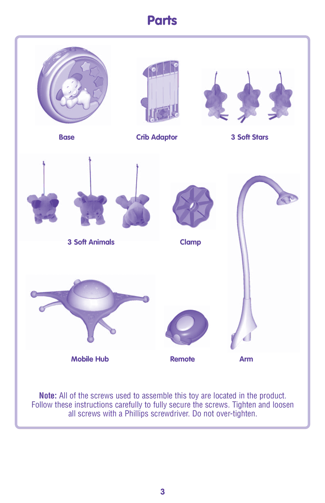 Fisher-Price L7334 instruction sheet Parts 