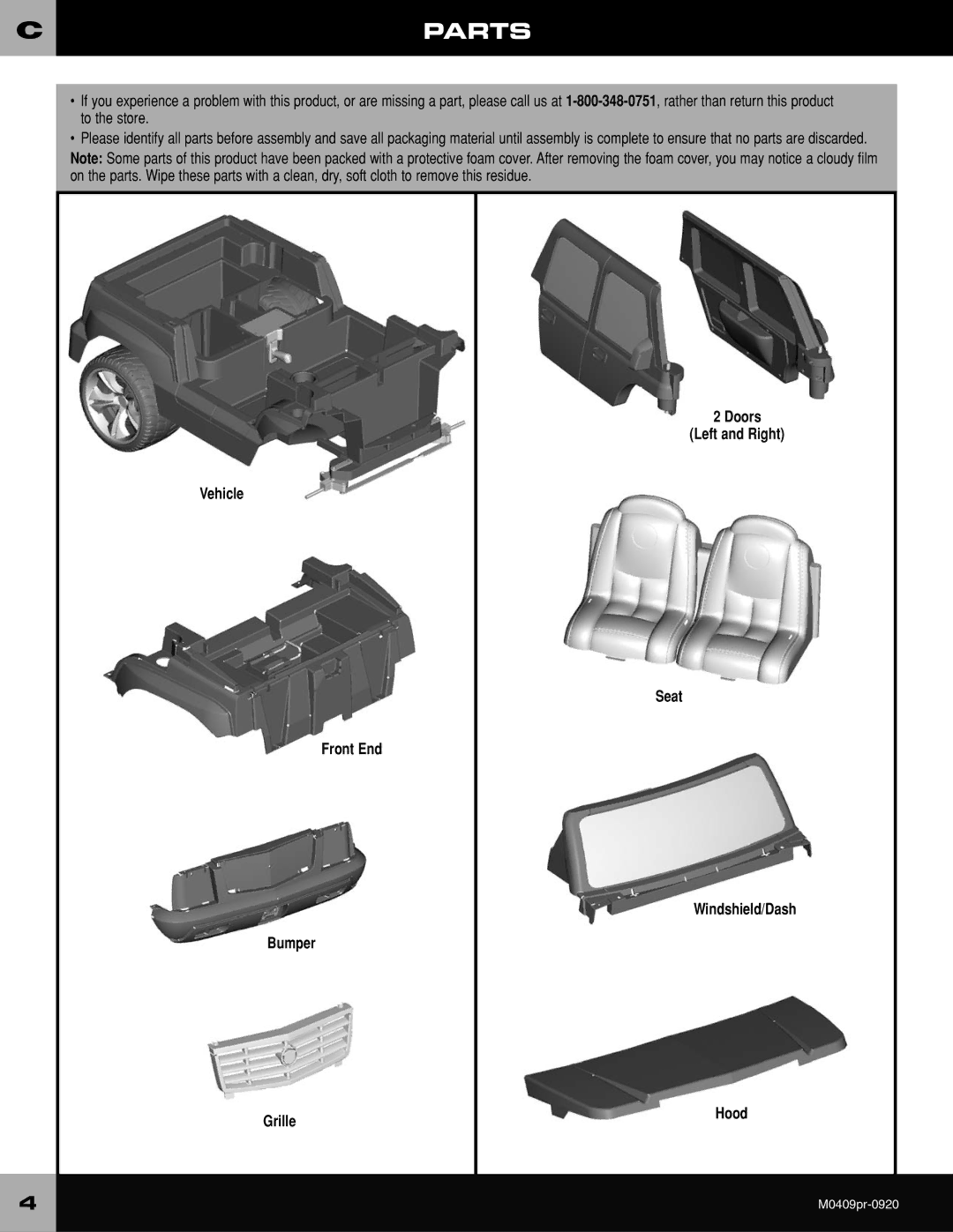 Fisher-Price M0409 owner manual Parts 