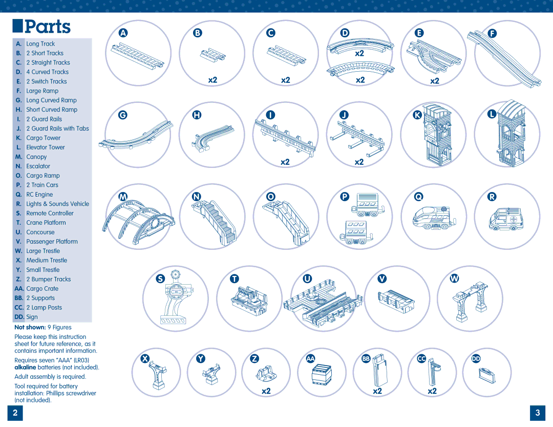 Fisher-Price M2809 manual Parts, Not shown 9 Figures 