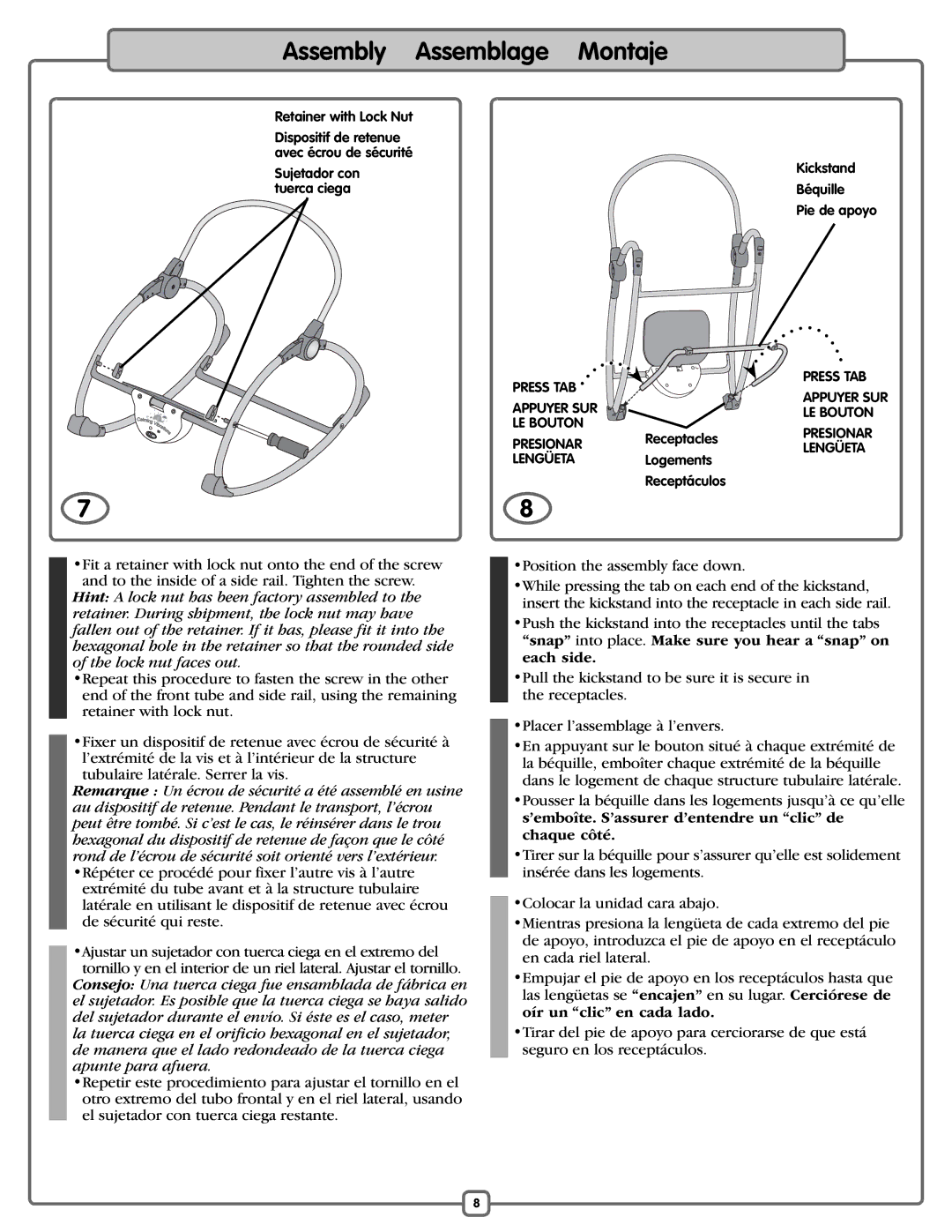 Fisher-Price M5598 manual ’emboîte. S’assurer d’entendre un clic de chaque côté 