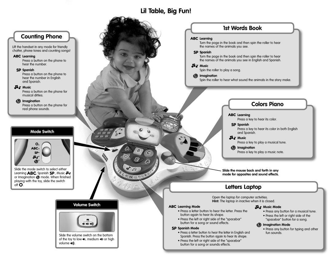 Fisher-Price M9972 instruction sheet Lil Table, Big Fun 