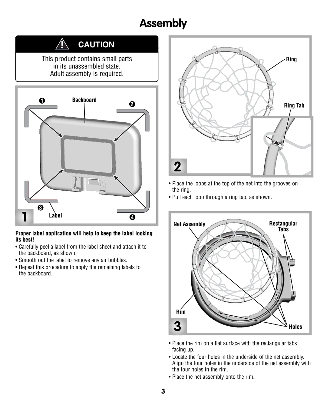 Fisher-Price N0459 instruction sheet Assembly 