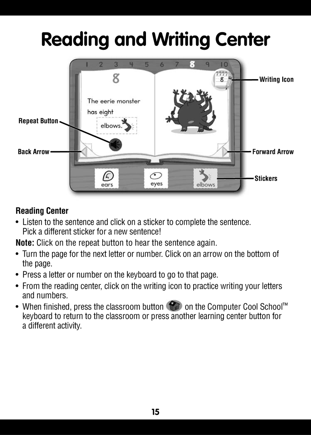 Fisher-Price N102 / Z83 manual Reading and Writing Center, Reading Center 