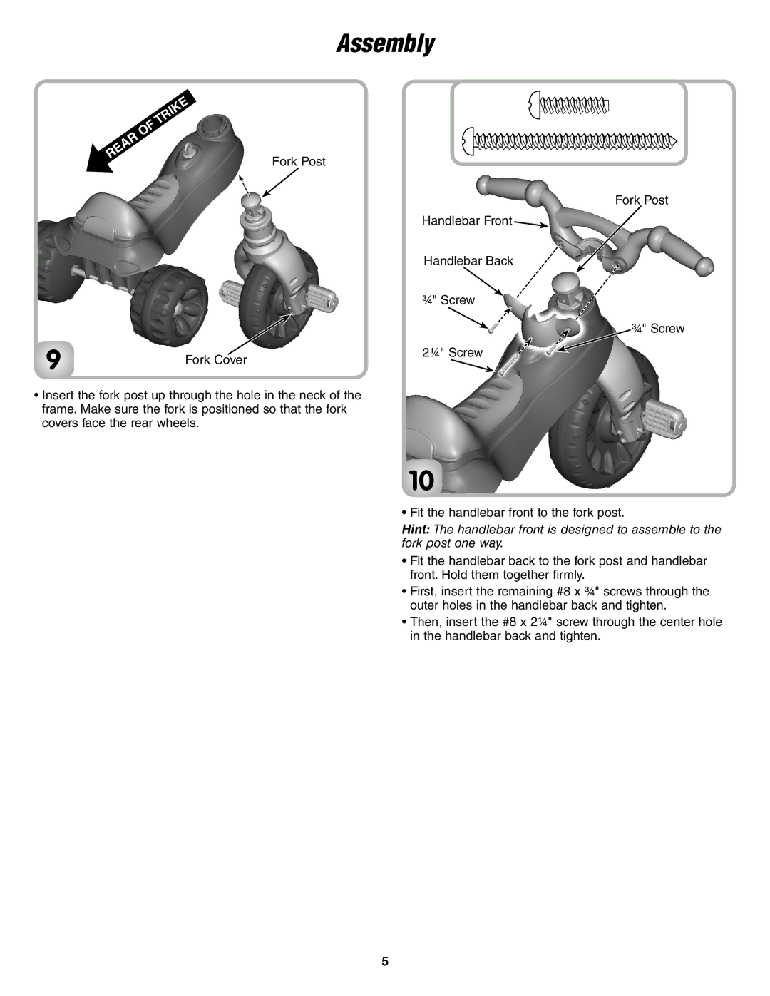 Fisher-Price N6021 instruction sheet Assembly 