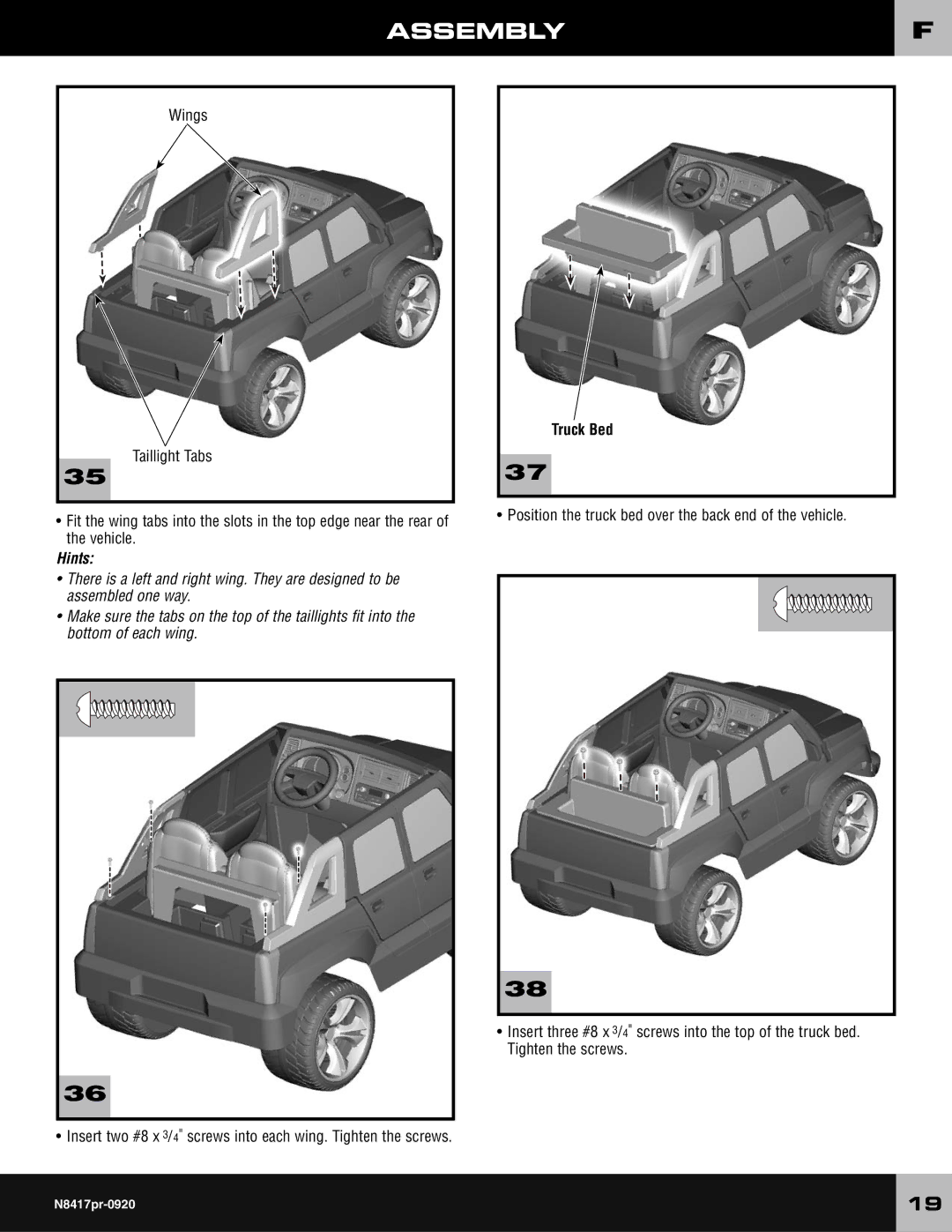 Fisher-Price N8417 owner manual Hints 