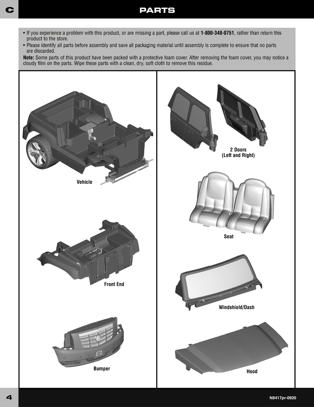 Fisher-Price N8417 owner manual Parts 