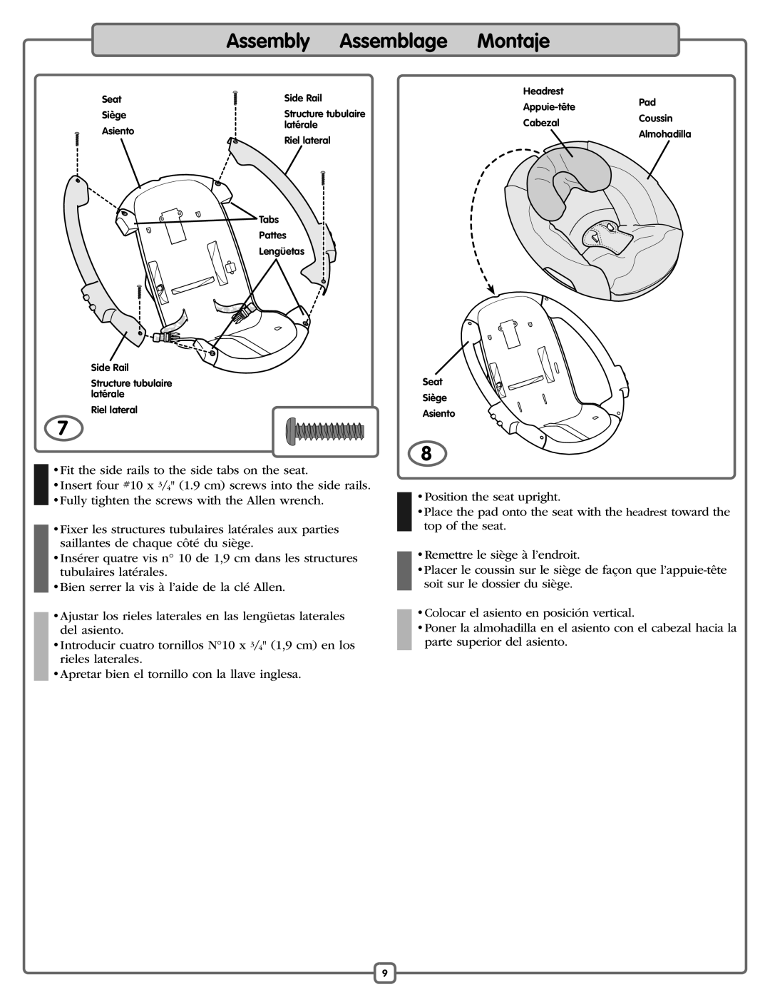 Fisher-Price P0097 manual Almohadilla 