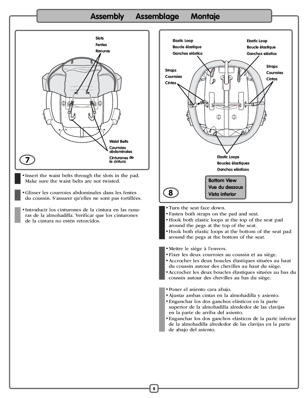 Fisher-Price P0098 manual Bottom View Vue du dessous 