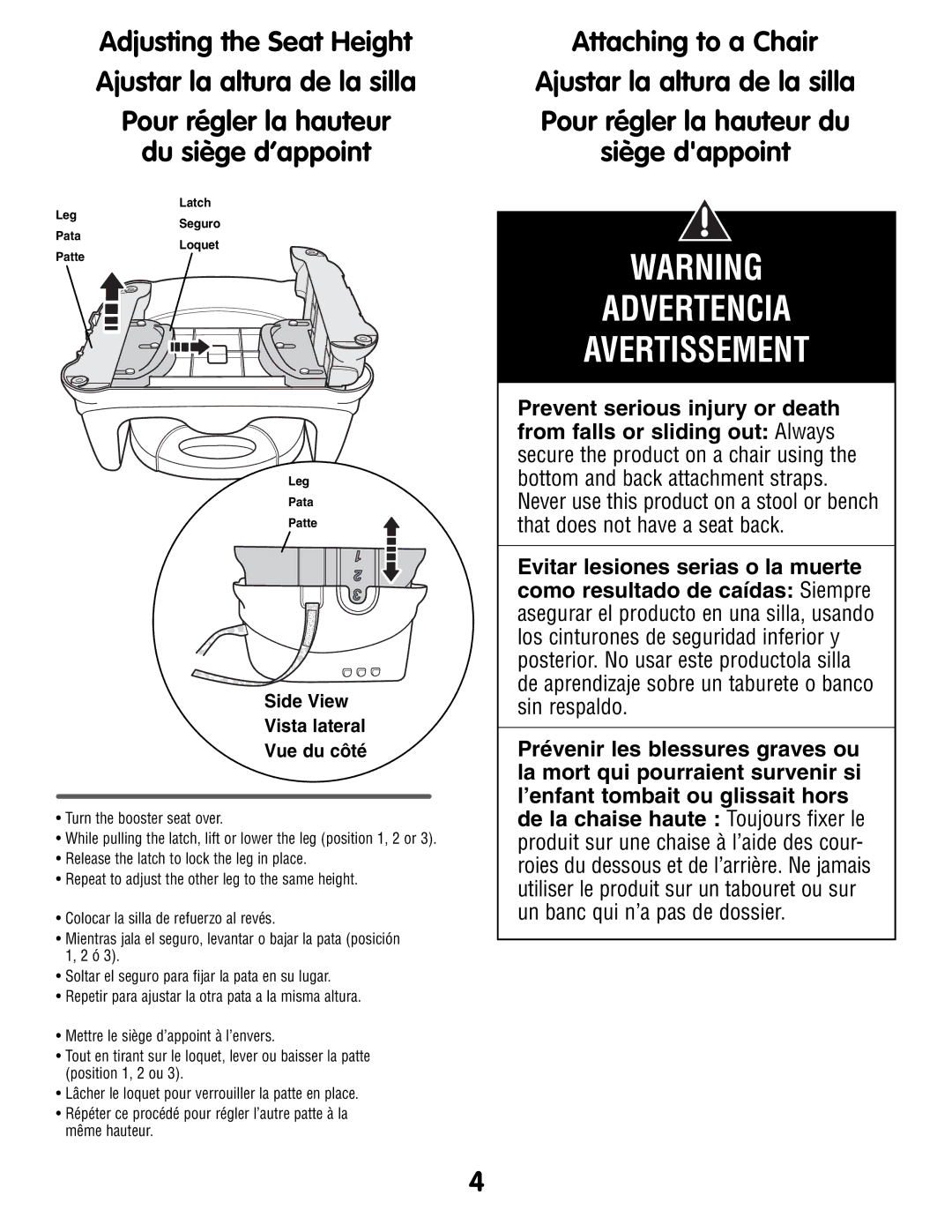 Fisher-Price P0278 instruction sheet Advertencia Avertissement 