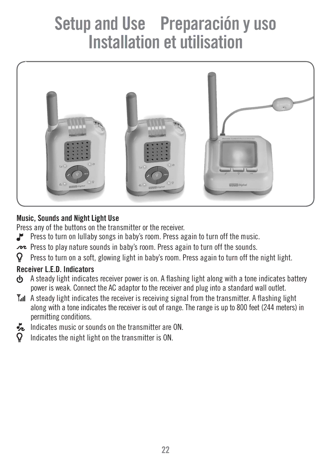 Fisher-Price P1384 manual Receiver L.E.D. Indicators 