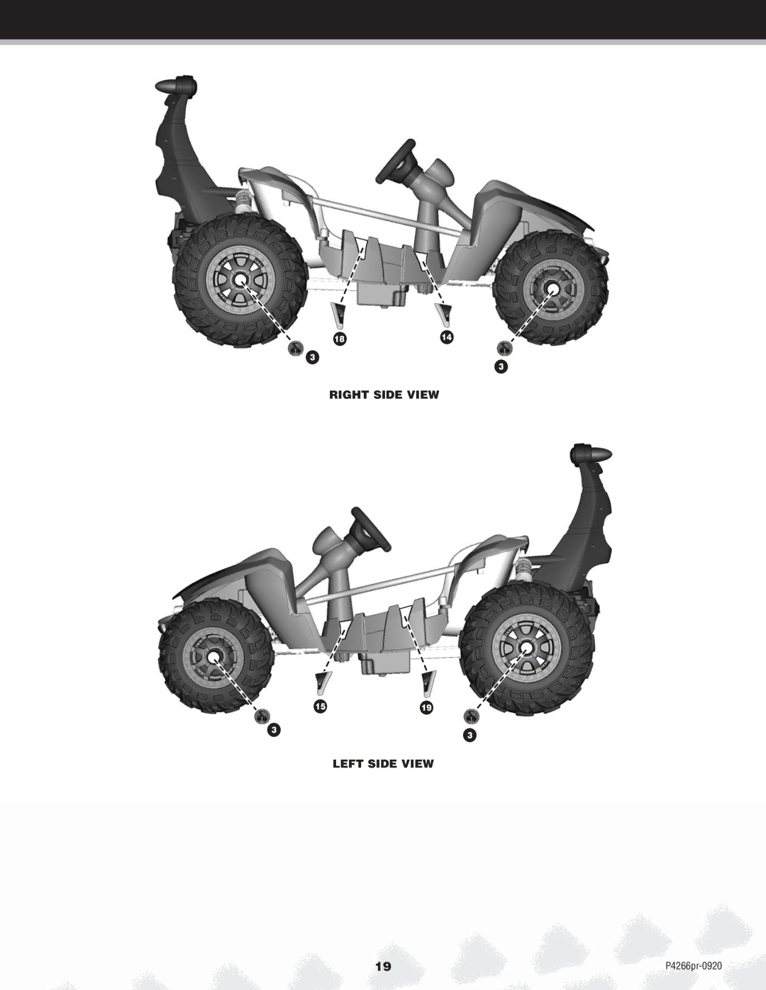 Fisher-Price P4266 owner manual Right Side View 