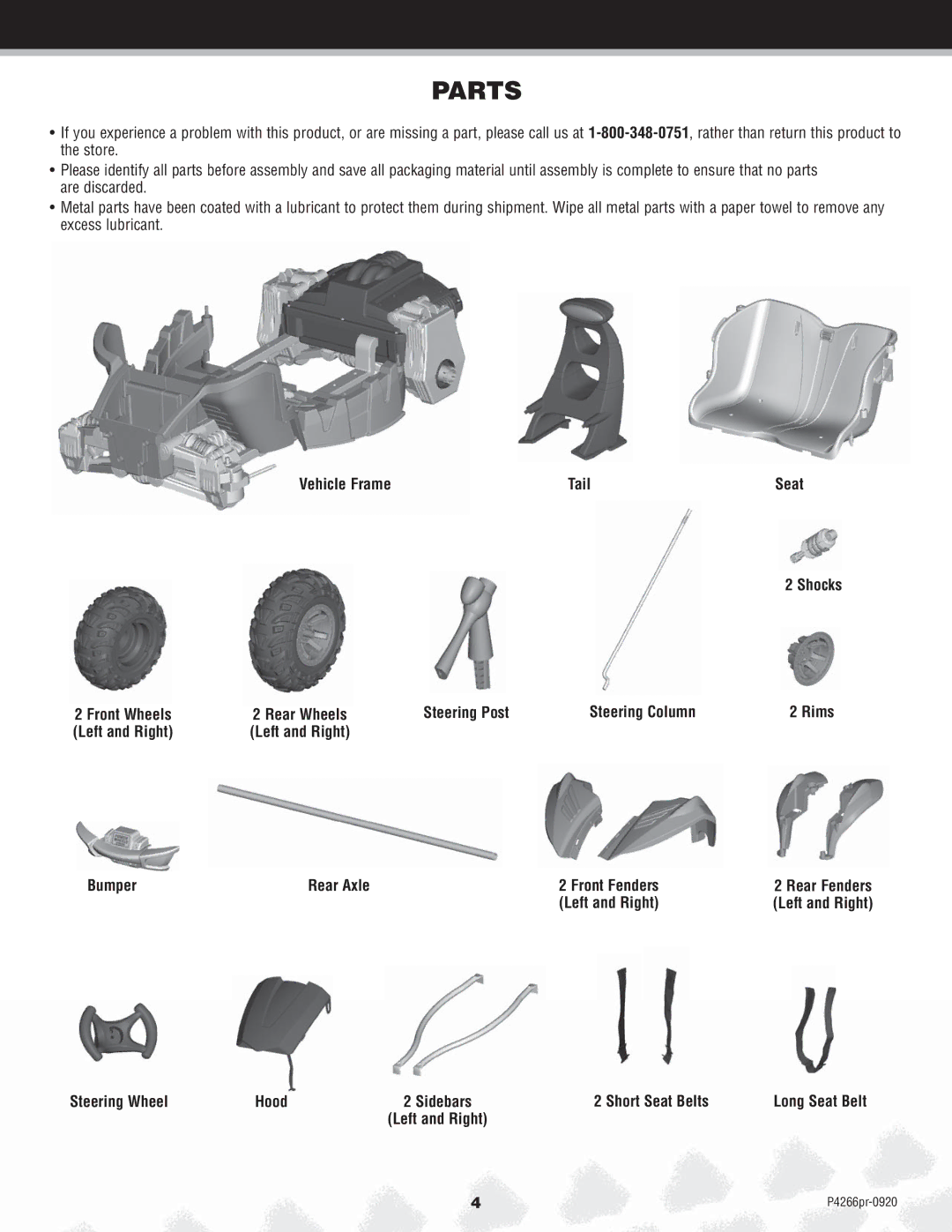 Fisher-Price P4266 owner manual Parts 