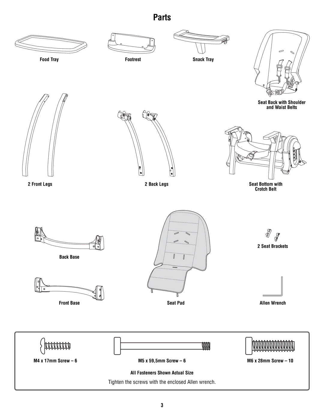 Fisher-Price P5748 manual Parts, M4 x 17mm Screw 