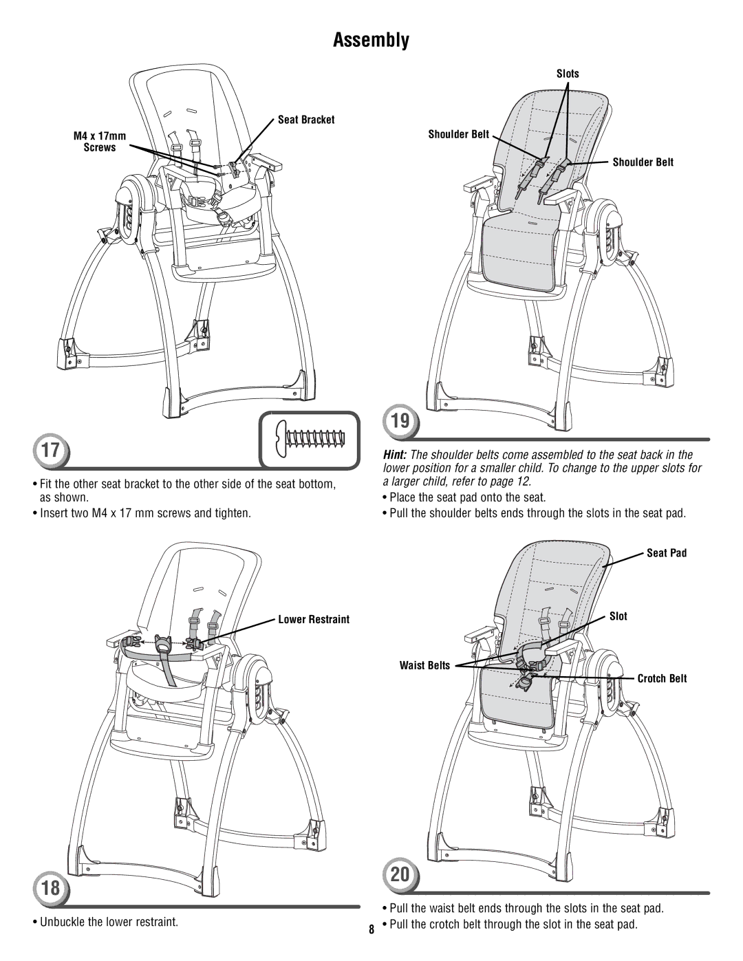 Fisher-Price P5748 manual Slots Seat Bracket 