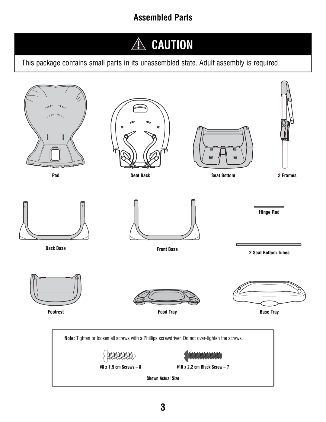 Fisher-Price P5755 manual Assembled Parts 