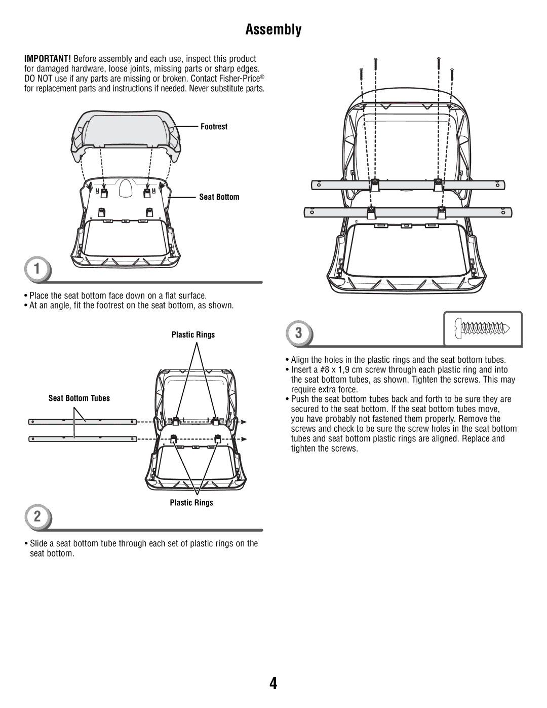 Fisher-Price P5755 manual Assembly 