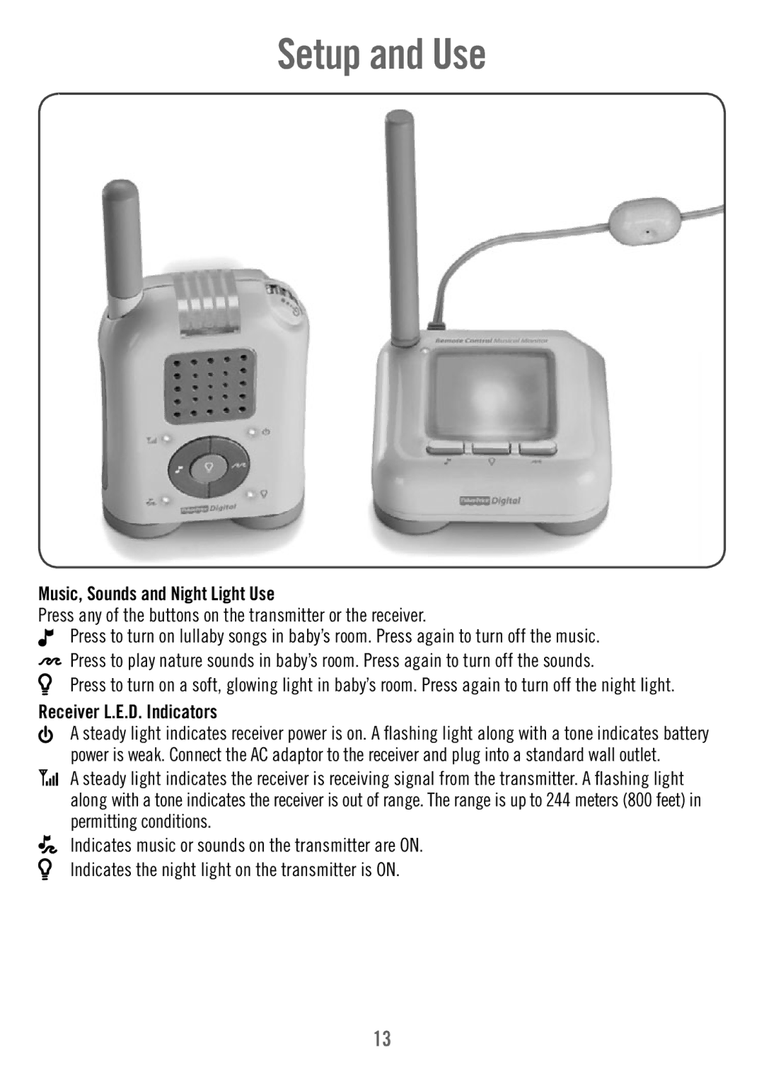 Fisher-Price P6584 manual Receiver L.E.D. Indicators 