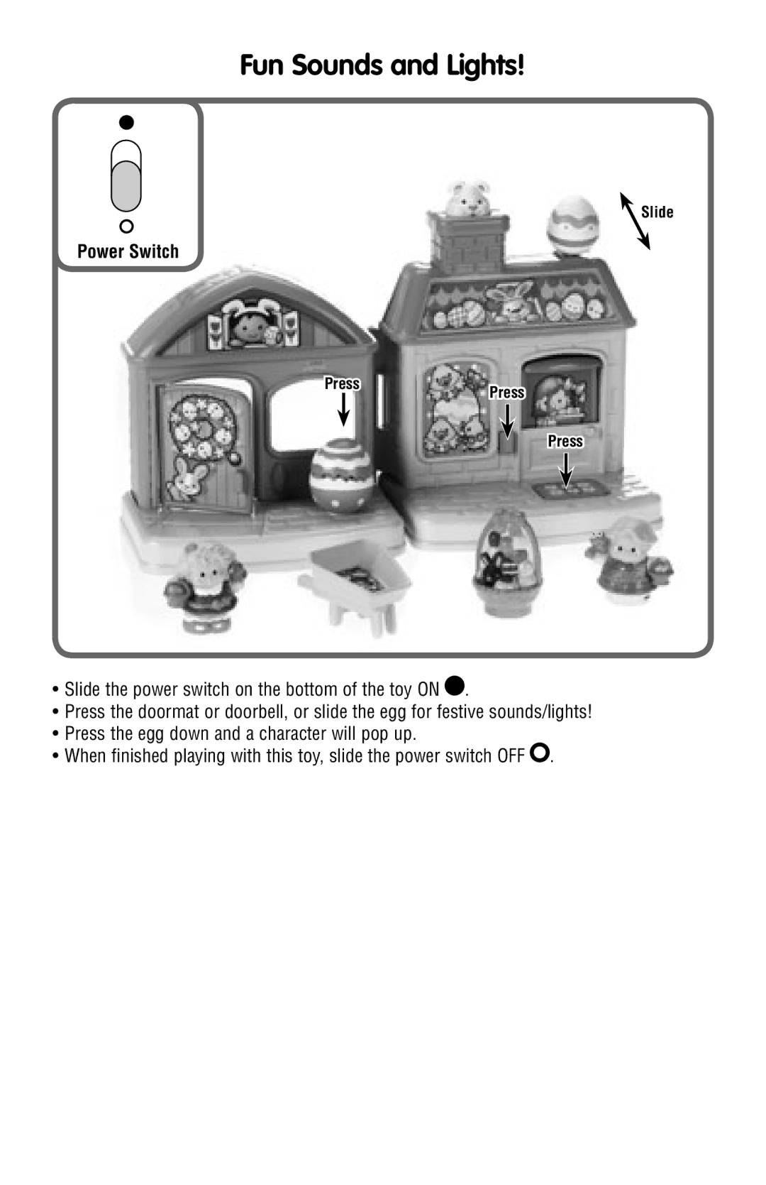 Fisher-Price P8224 instruction sheet Fun Sounds and Lights, Power Switch 