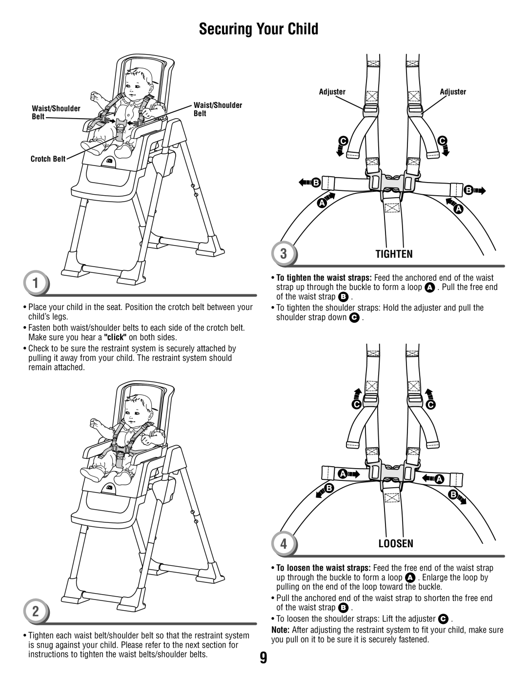 Fisher-Price P9043 manual 3TIGHTEN 