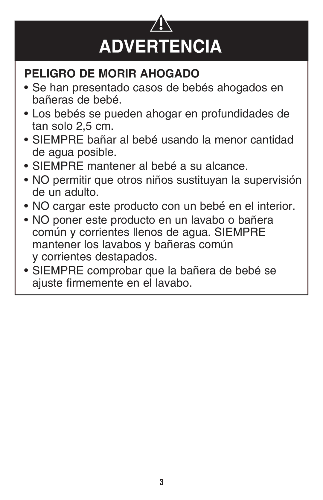 Fisher-Price N3429, P9438 manual Advertencia, Peligro DE Morir Ahogado 