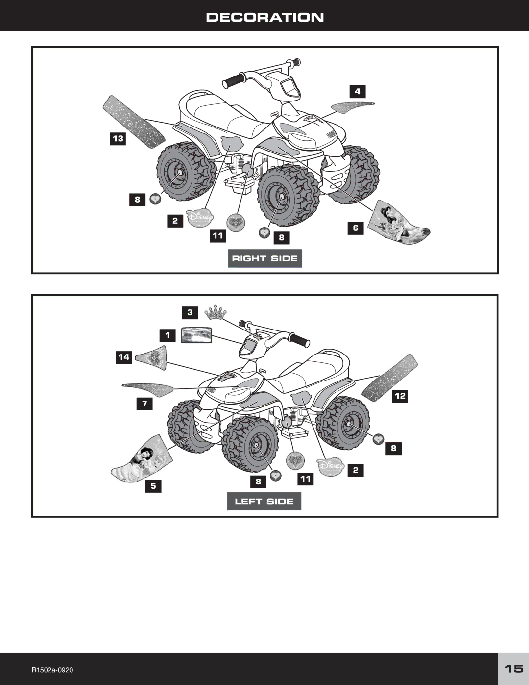 Fisher-Price R1502 owner manual Decoration 